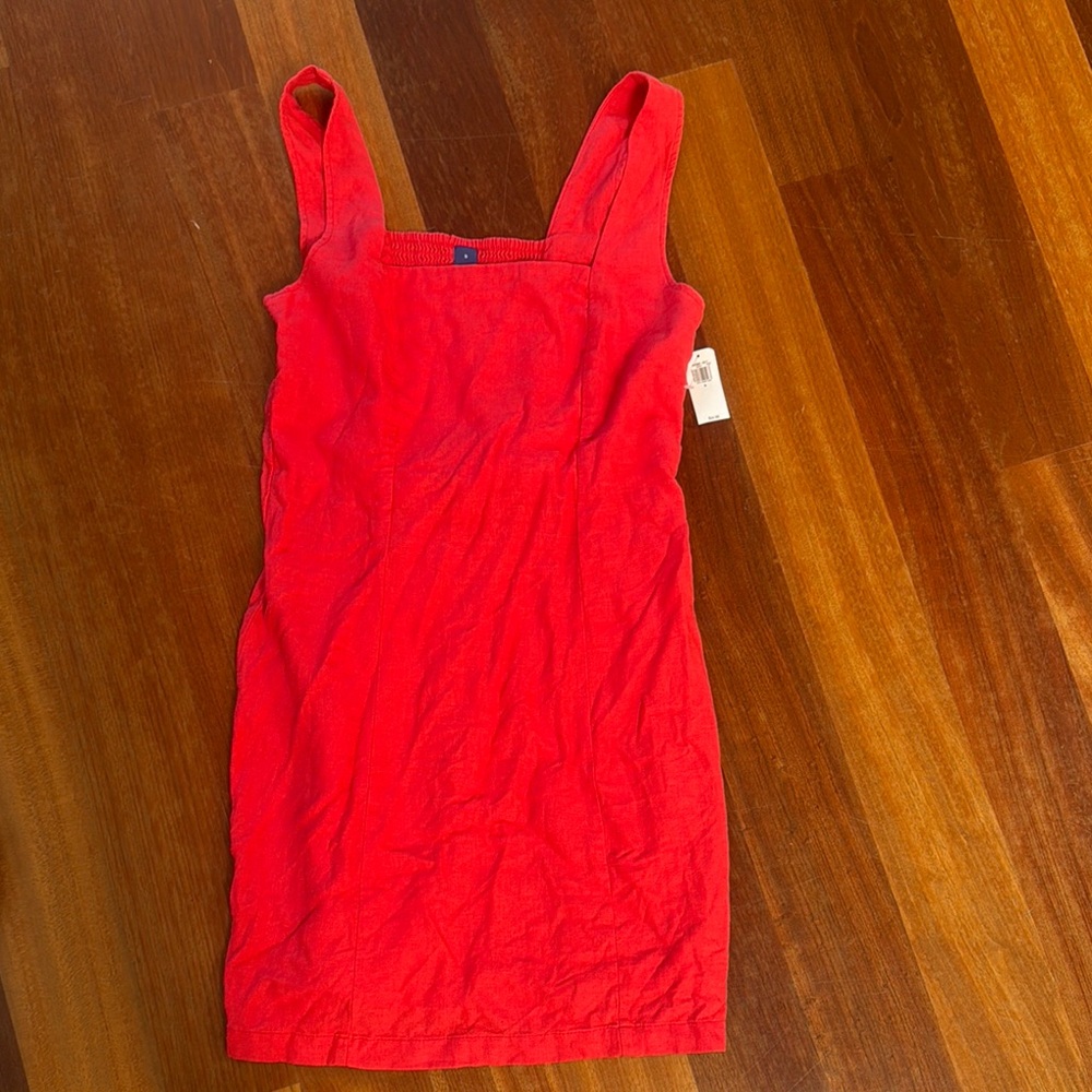 Red Sleeveless linen Dress old Navy NWT size small